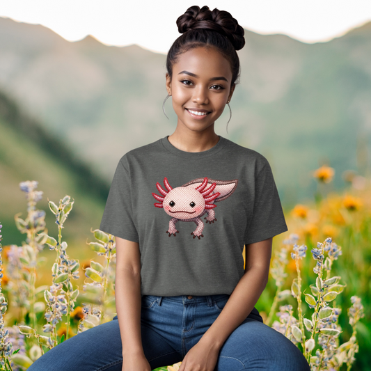 Cute Axolotl "Beaded Print" T-Shirt