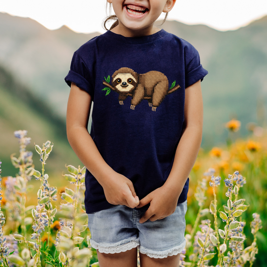 Relaxed Sloth "Beaded Print" Youth T-Shirt