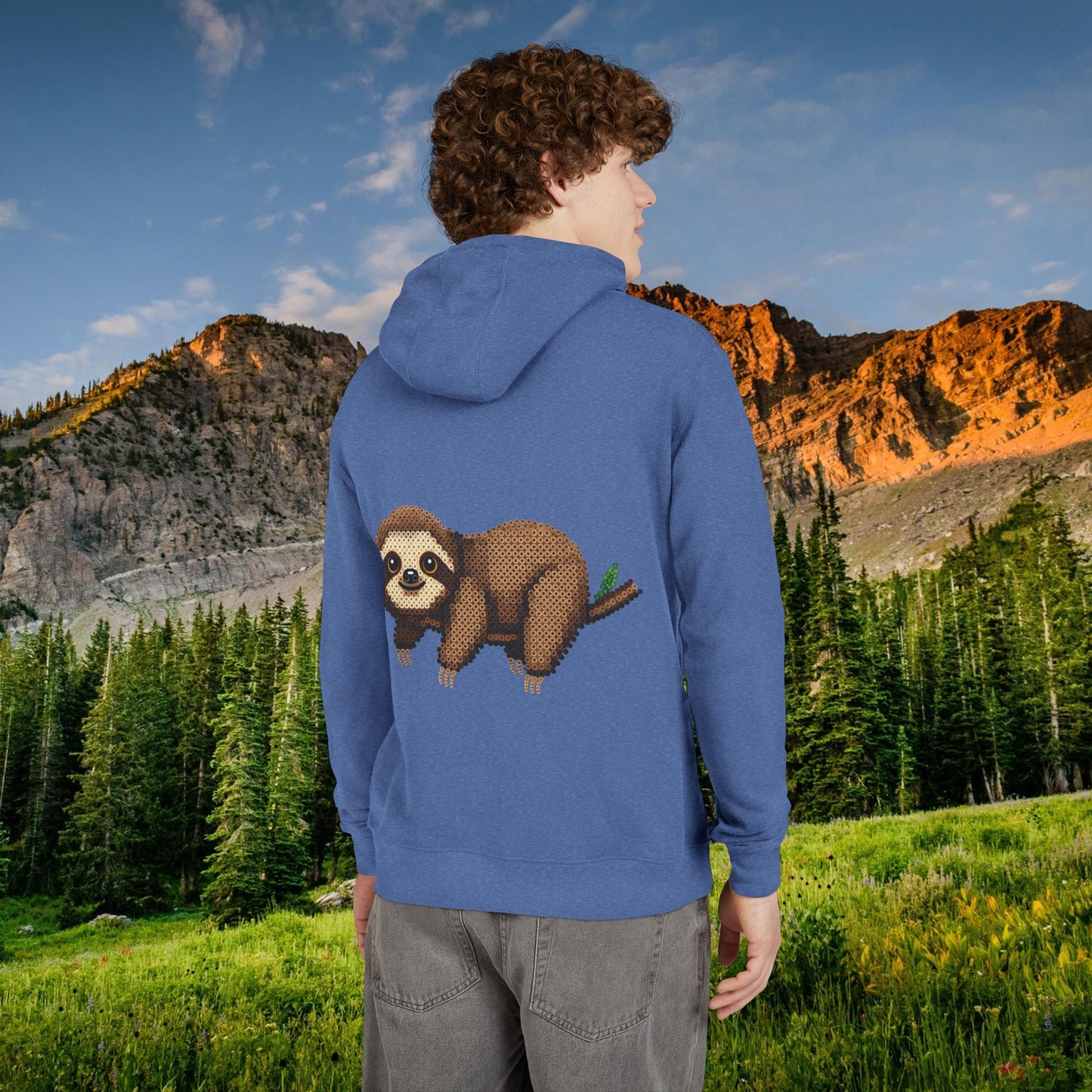 Relaxed Sloth "Beaded Print" Hoodie