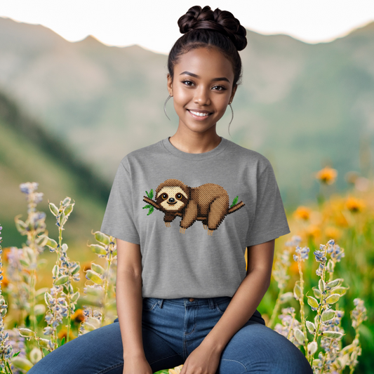 Relaxed Sloth "Beaded Print" T-Shirt