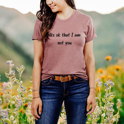 "I am not you" Black Print T-Shirt