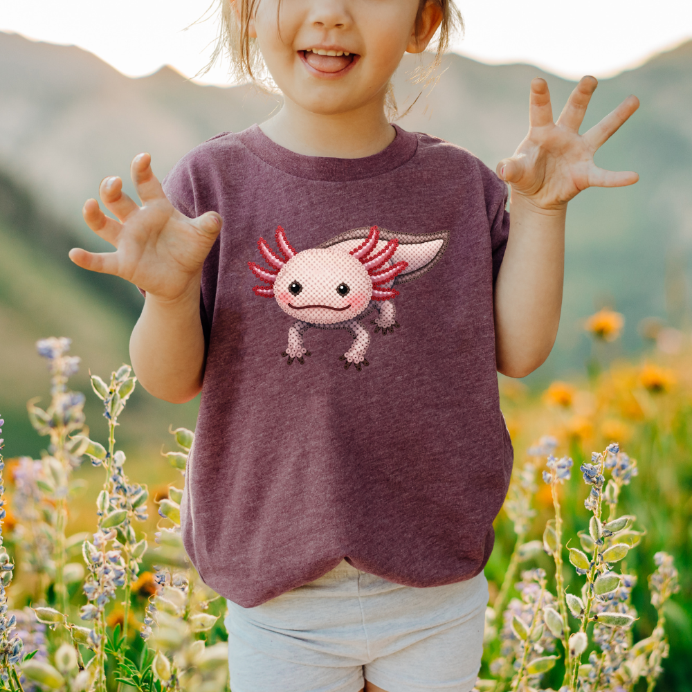 Cute Axolotl "Beaded Print" Youth T-Shirt