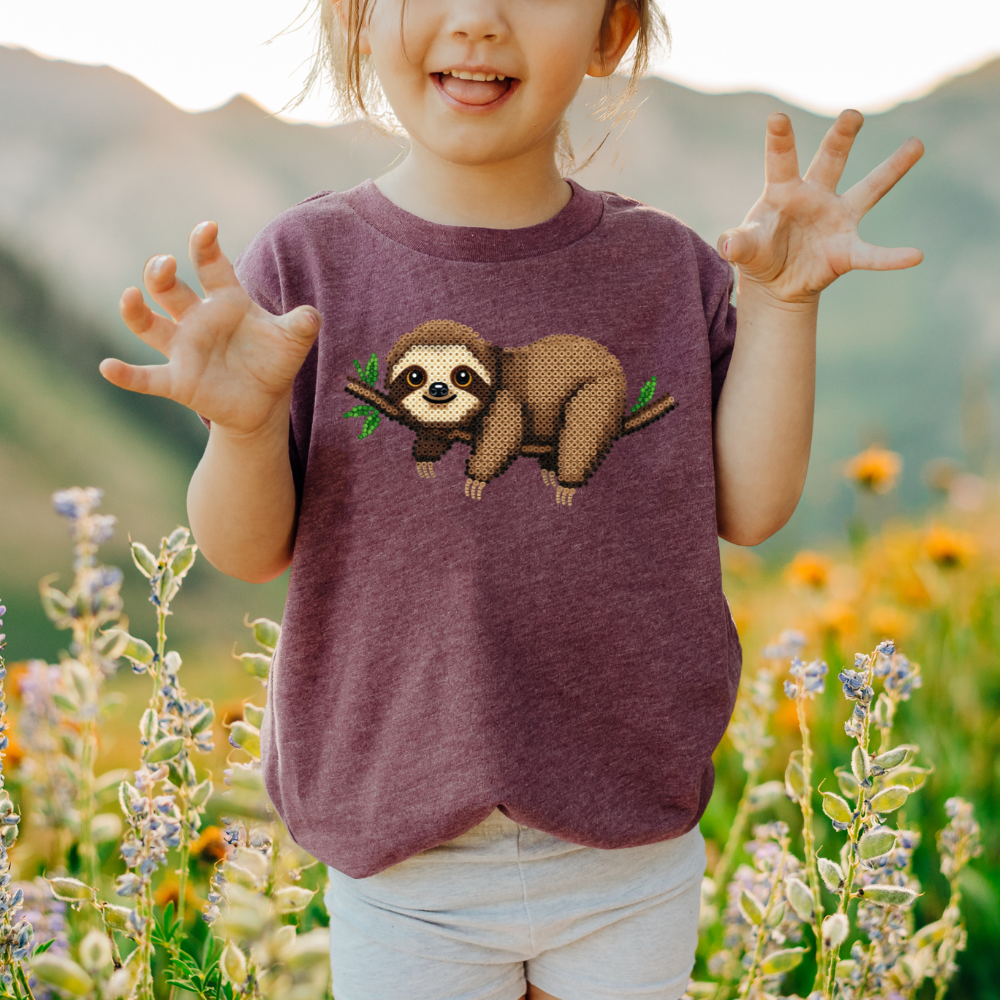 Relaxed Sloth "Beaded Print" Toddler T-Shirt