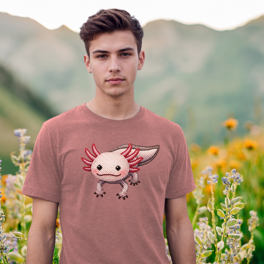 Cute Axolotl "Beaded Print" T-Shirt
