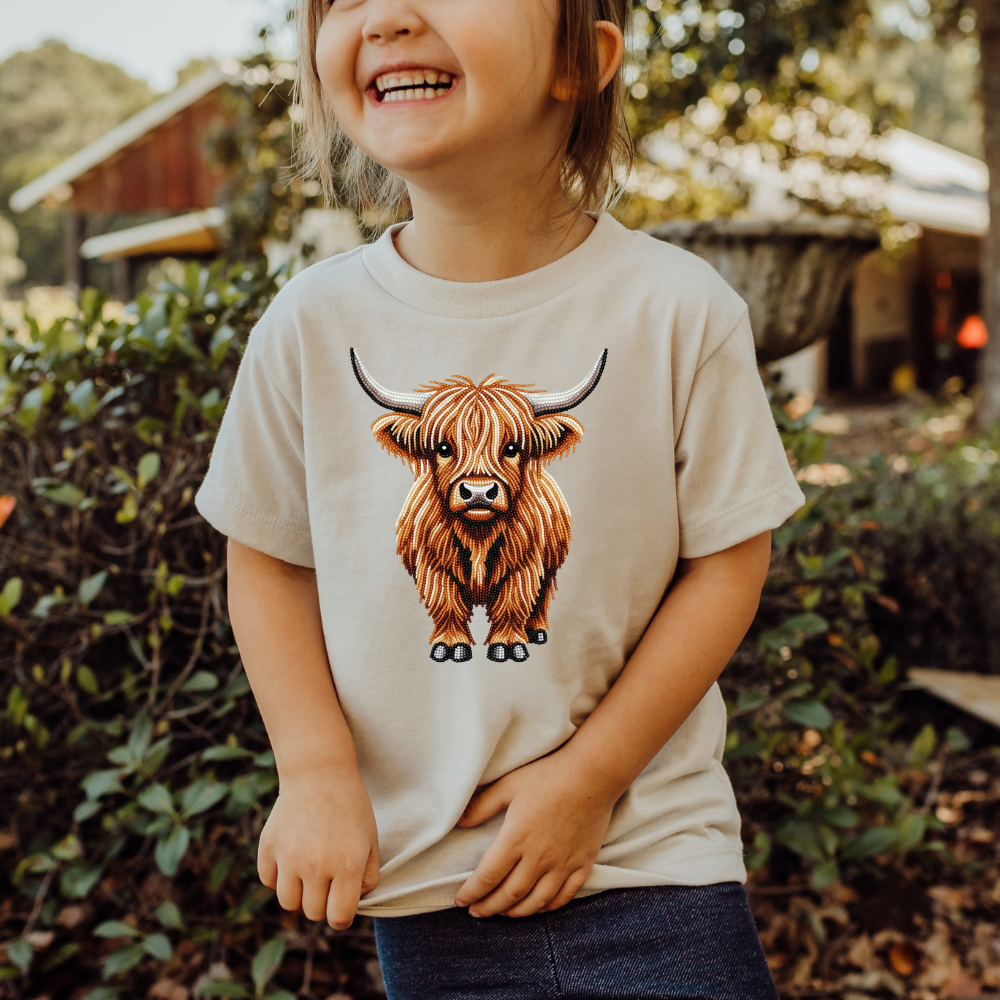 Shaddy Highland Cow "Beaded Print" Toddler T-Shirt