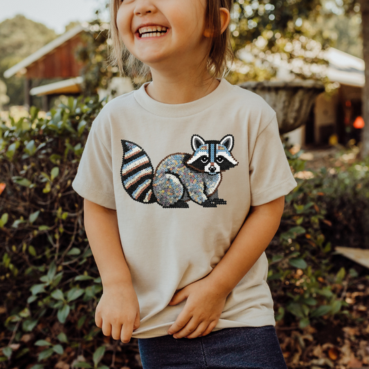 Curious Raccoon "Beaded Print" Toddler T-Shirt