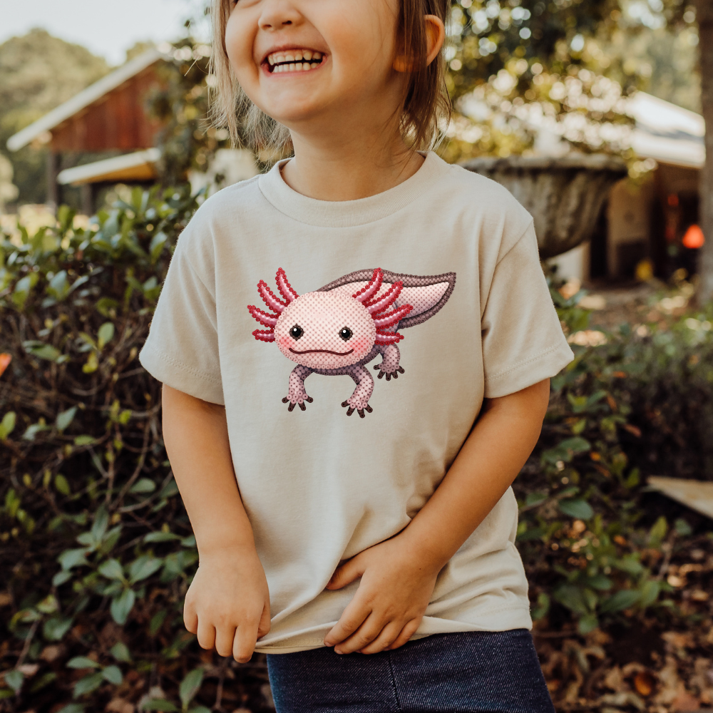 Cute Axolotl "Beaded Print" Youth T-Shirt