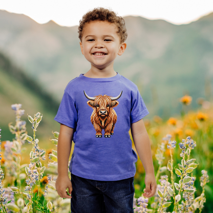 Shaddy Highland Cow "Beaded Print" Toddler T-Shirt