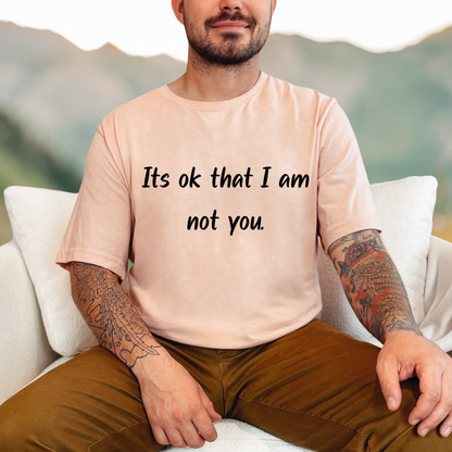 "I am not you" Black Print T-Shirt