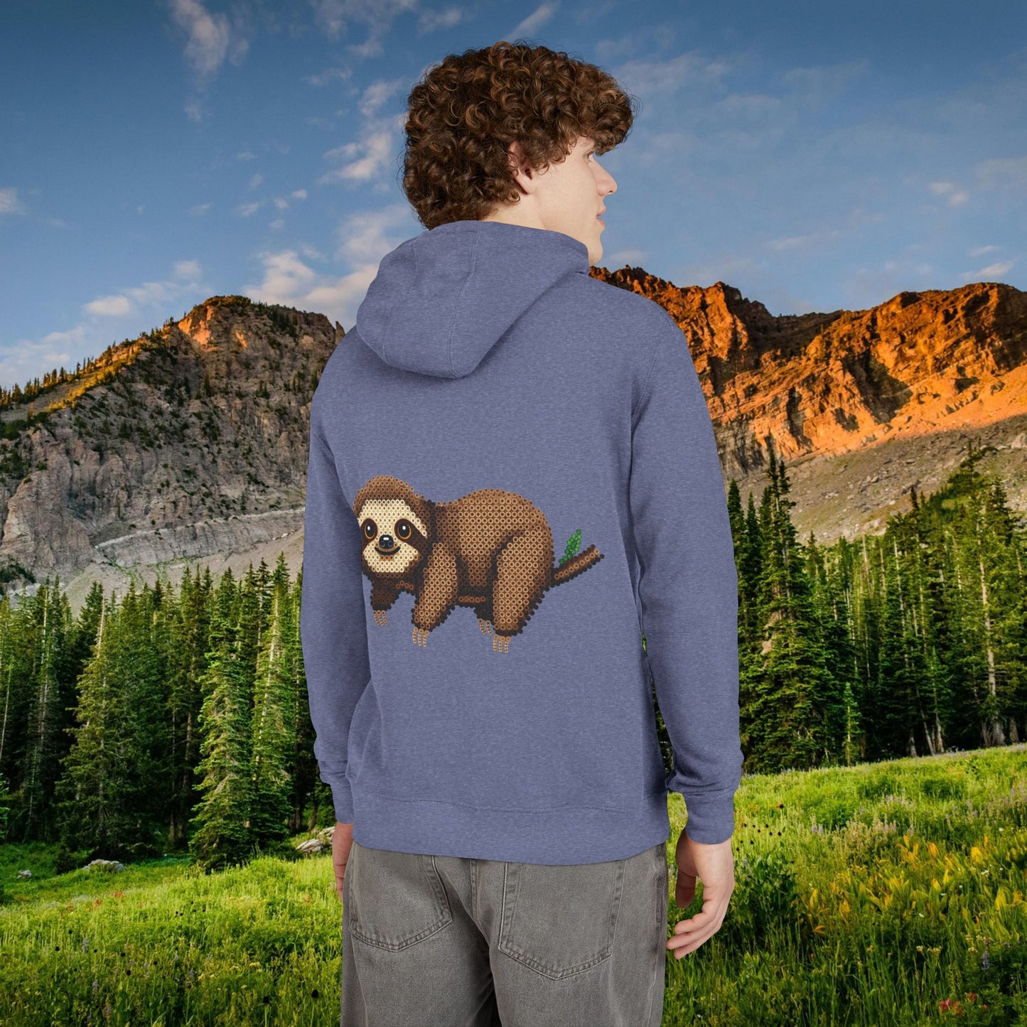 Relaxed Sloth "Beaded Print" Hoodie