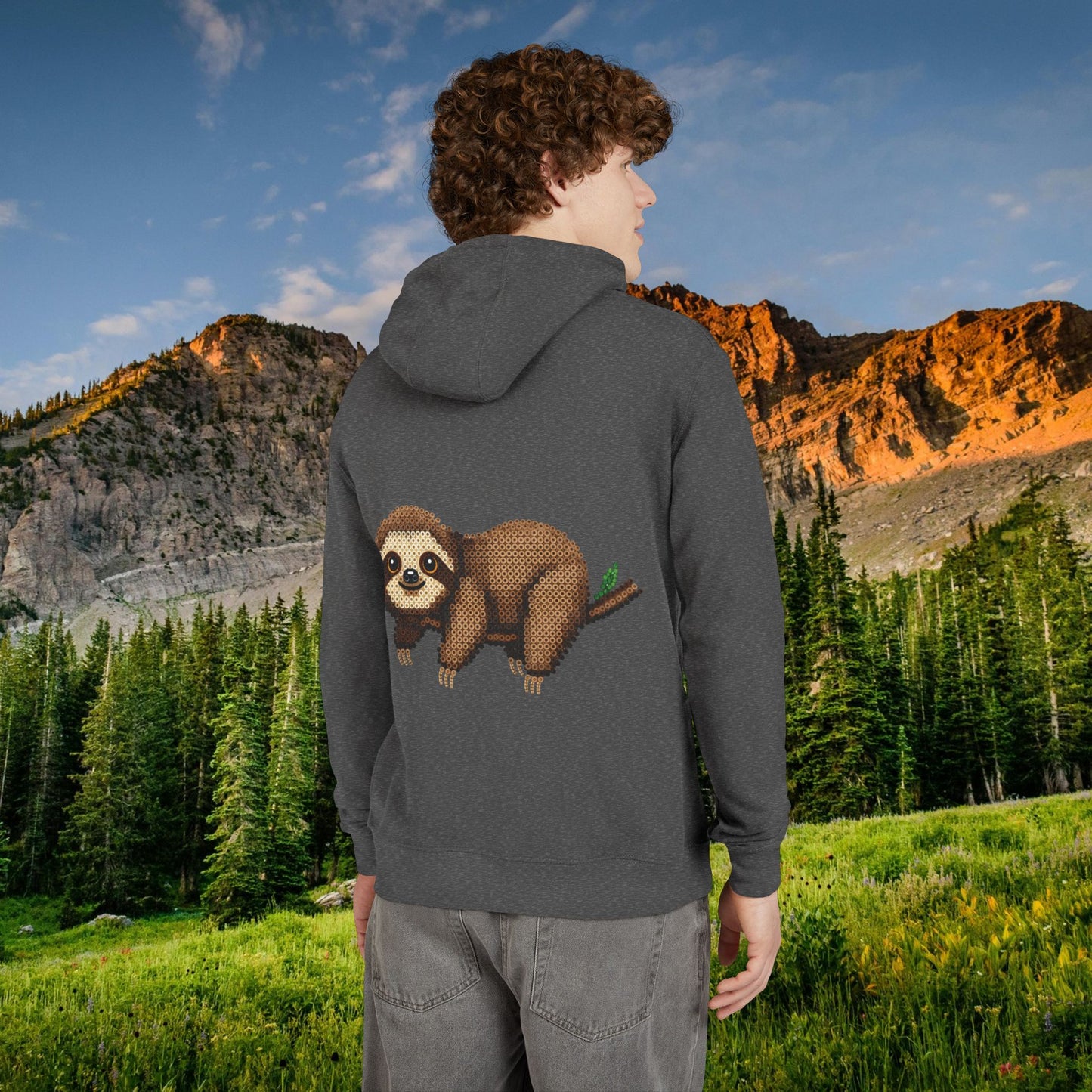 Relaxed Sloth "Beaded Print" Hoodie
