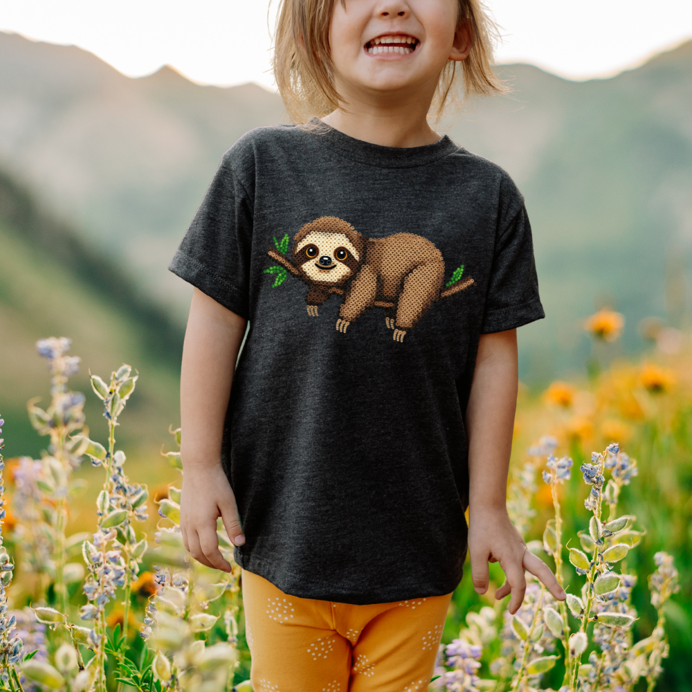 Relaxed Sloth "Beaded Print" Toddler T-Shirt