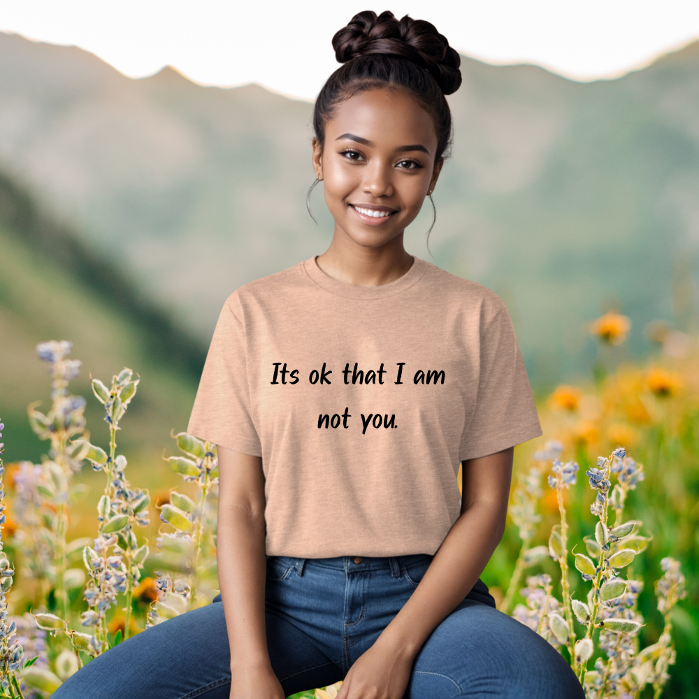 "I am not you" Black Print T-Shirt