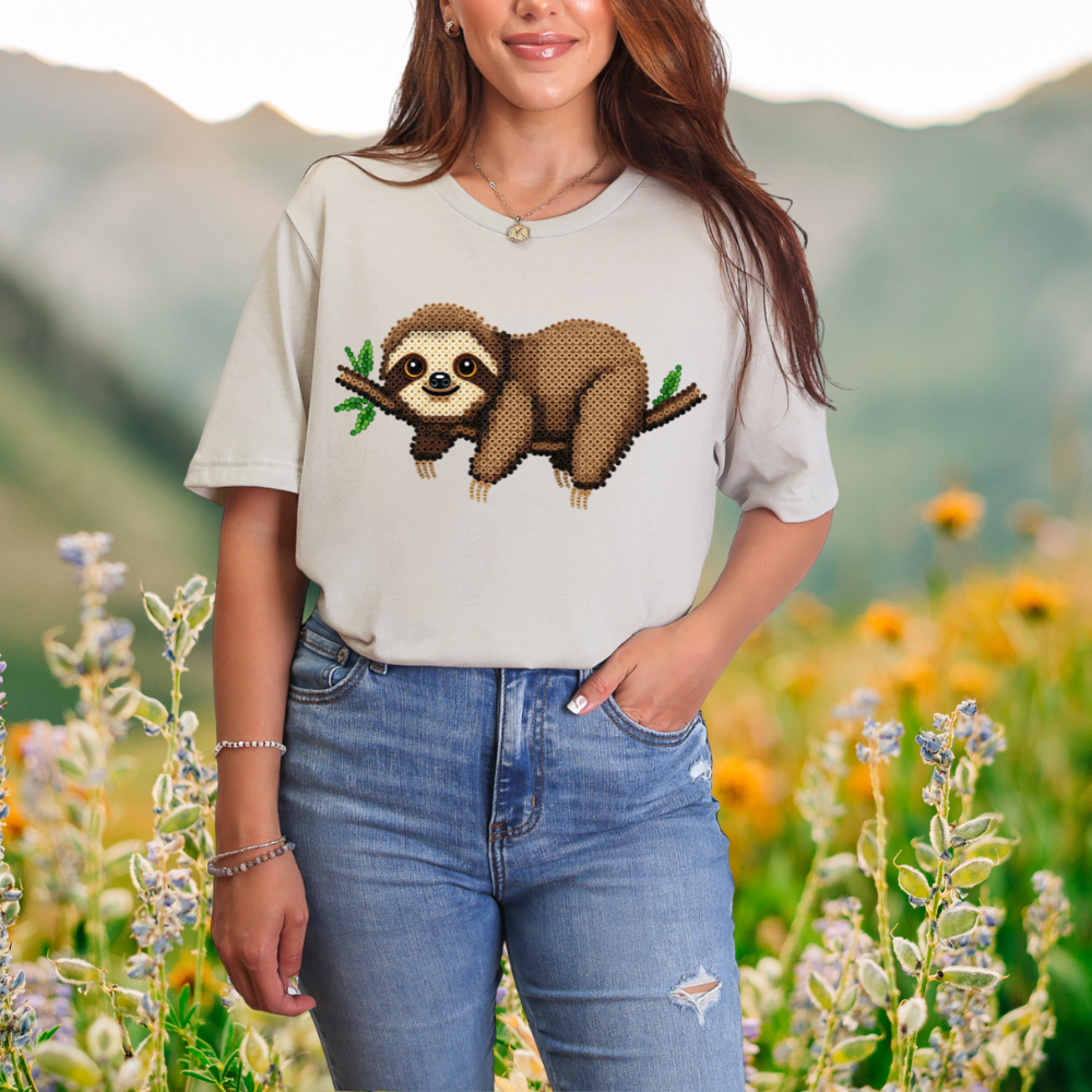 Relaxed Sloth "Beaded Print" T-Shirt