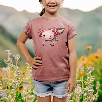 Cute Axolotl "Beaded Print Youth T-Shirt