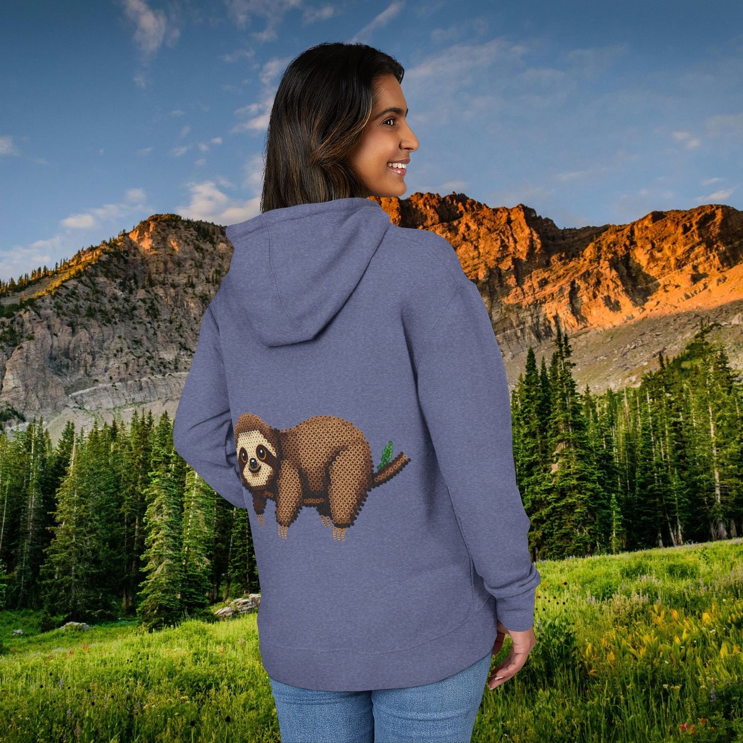 Relaxed Sloth "Beaded Print" Hoodie