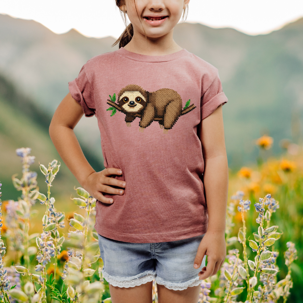 Relaxed Sloth "Beaded Print" Youth T-Shirt