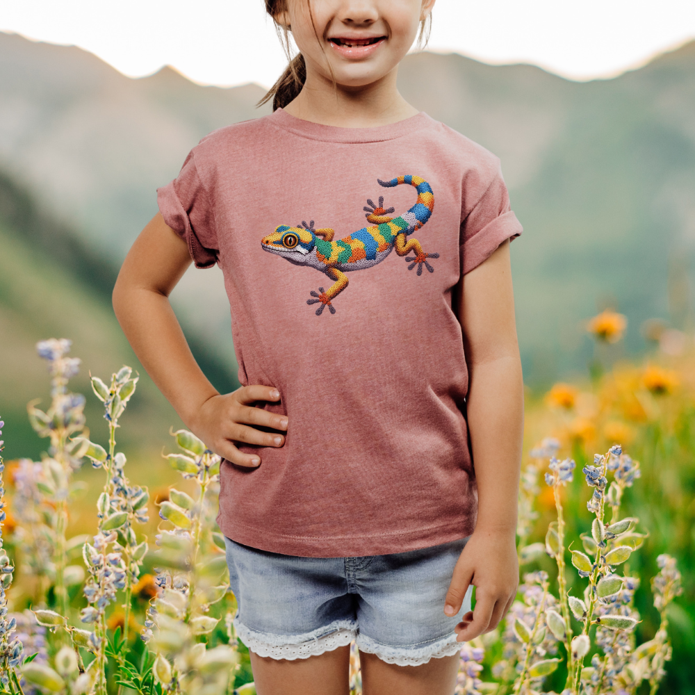 Multi-Color Gecko "Beaded Print Youth T-Shirt