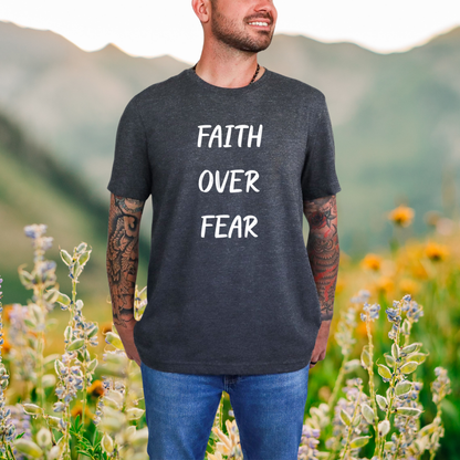"Faith Over Fear" White Print T-Shirt