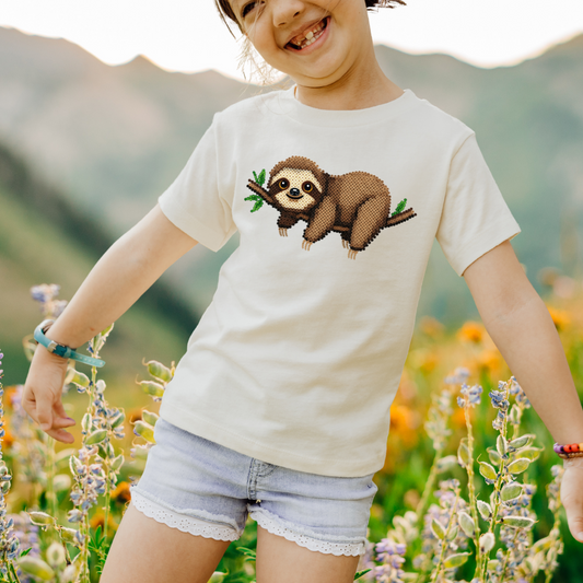 Relaxed Sloth "Beaded Print" Youth T-Shirt