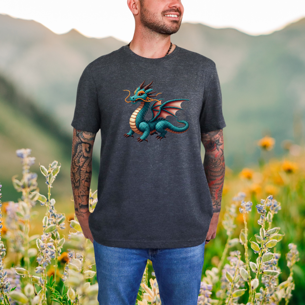 Mystical Dragon "Beaded Print" T-Shirt