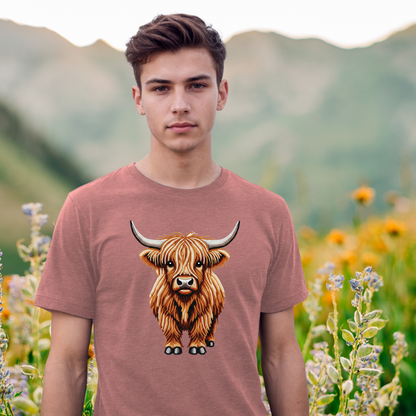 Shaggy Highland Cow "Beaded Print" T-Shirt